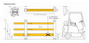 Tratto Barriera Pedonale per urti da Carrelli - Lunghezza 10,0 m - Modello eFlex Traffic Plus