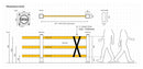 Tratto Barriera pedonale segregante con 3 Corrimano - Lunghezza 10,0 m - Modello eFlex Pedestrian 3 Rail